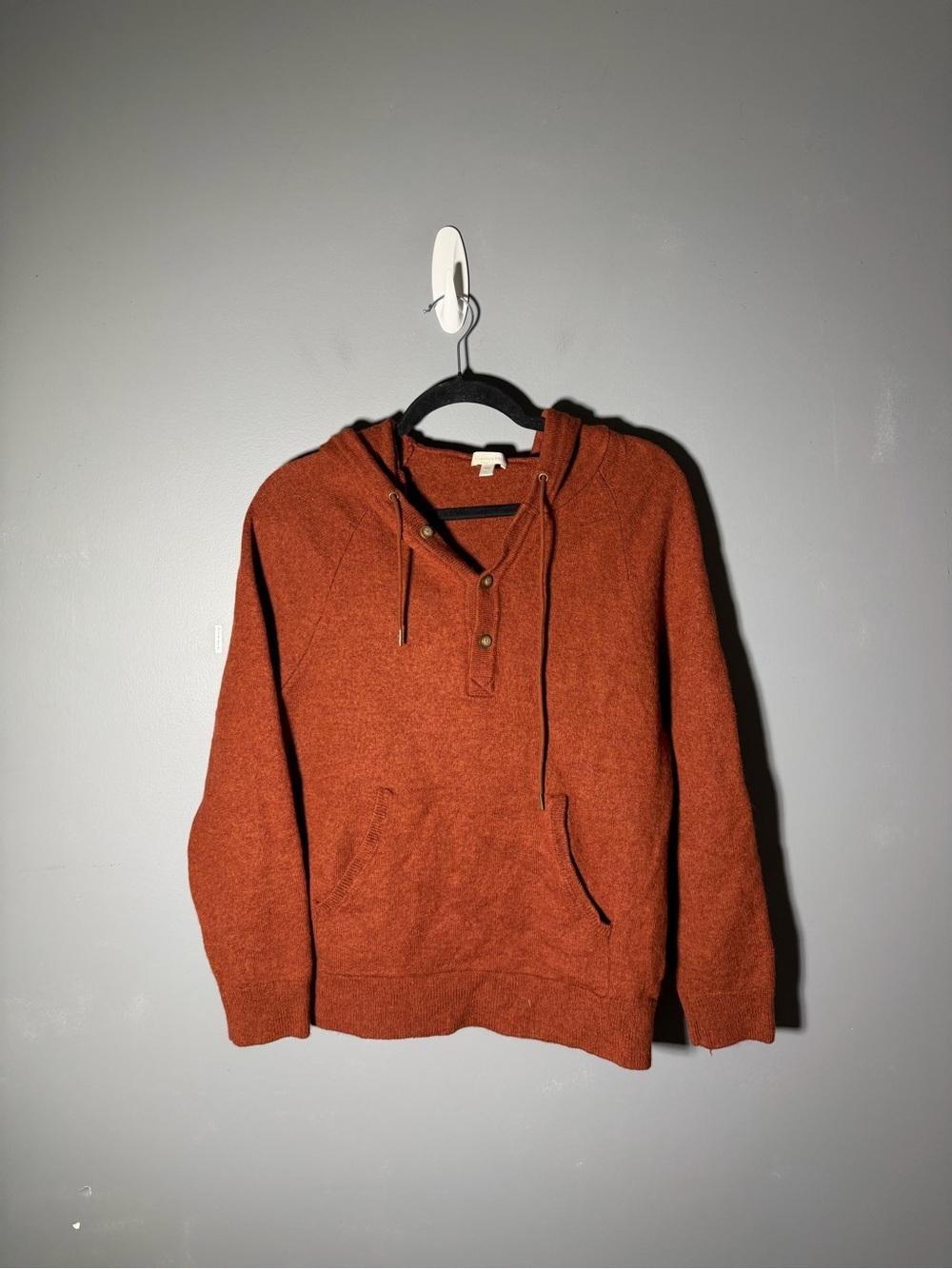Garnet Hill Recycled-Wool Sweater Hoodie Size Large